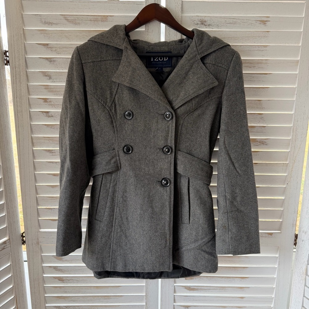 Izod | Wool Double-Breasted Pea Coat